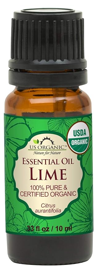 US Organic Lime Essential Oil - Certified Organic, Steam Distilled - W/Euro droppers (More Size