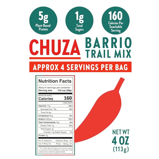 CHUZA Barrio Trail Mix ??Spicy Crunchy Snack with 100% Mexican Spices ??Peanuts, Corn Nuts