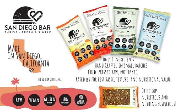 San Diego Bar-Chula Vista Chile | Chile Mild Heat | RAW & Vegan Protein Bars | Sugar-Free | Gluten