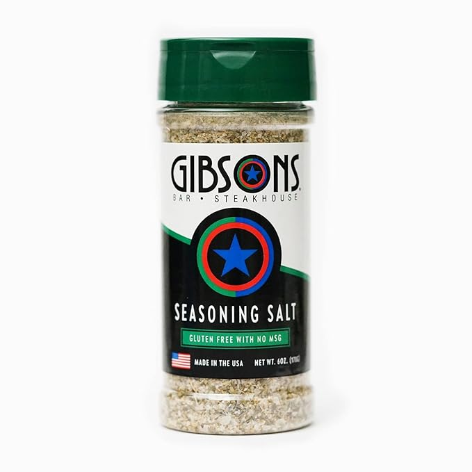 Gibsons Steakhouse Seasoning Salt (6 Ounce Jar) – Original Cooking & Grilling Blend of Spices &