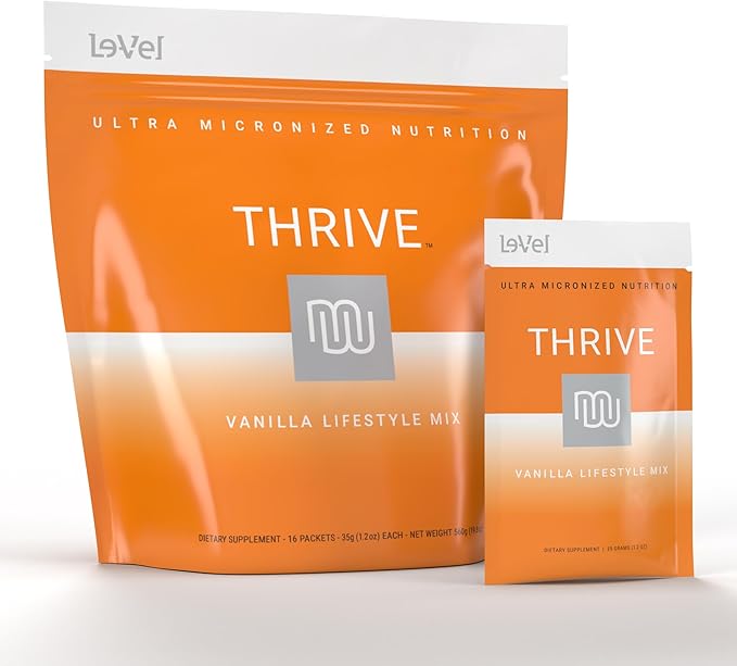 Thrive Protein Shake | 16 Packets (35g Each) | Gluten-Free, Pea Protein, Probiotics, Fiber &