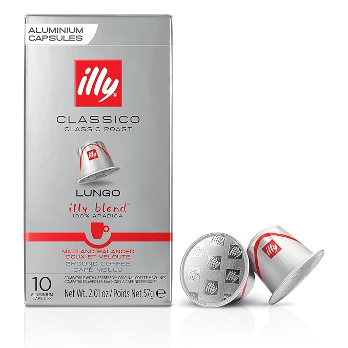 Illy Espresso Compatible Capsules - Single-Serve Coffee Capsules & Pods - Classico Lungo Roast