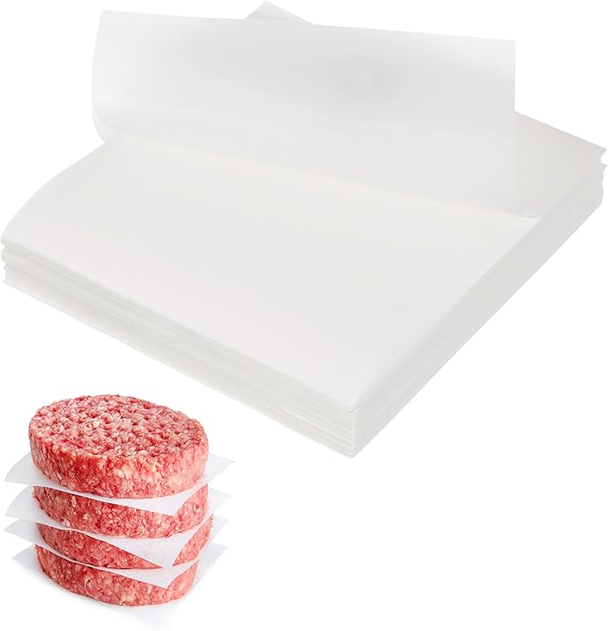 uxcell 500 Pcs Unbleached Parchment Paper Baking Sheets Squares, 4.7 Inch Hamburger Patty Paper