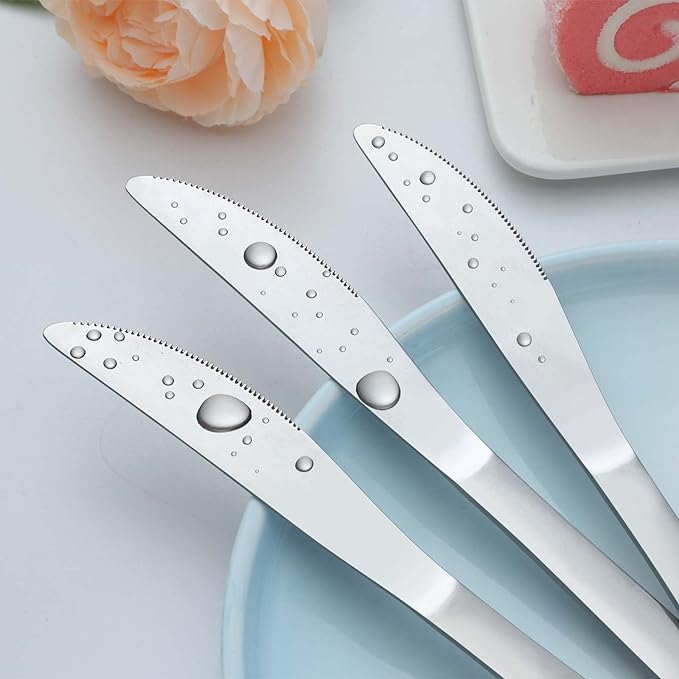 24 Pieces Knives Set - 9 Inches Dinner Knives, Butter Knife, Food Grade Stainless Steel Table Knife