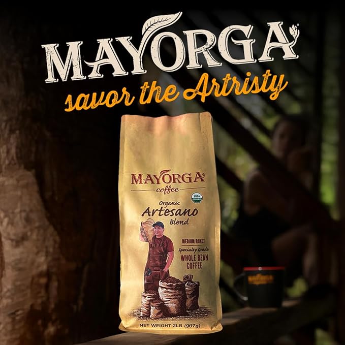 Mayorga Organic Coffee 2lb Artesano Blend - Medium Roast Whole Bean Coffee Speciality Grade, 100%