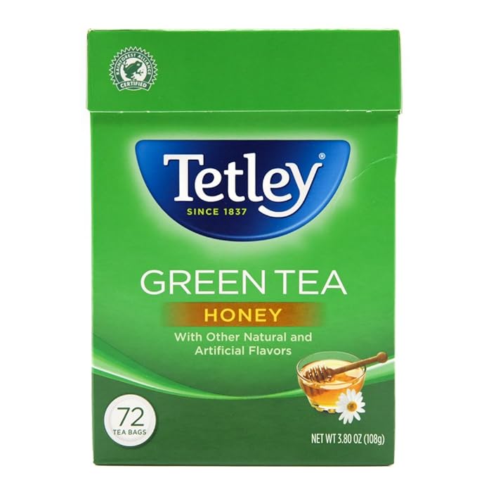 Tetley Green Tea, Honey, 72 Tea Bags | Refreshing, Light Flavor, Natural Ingredients | Ethical