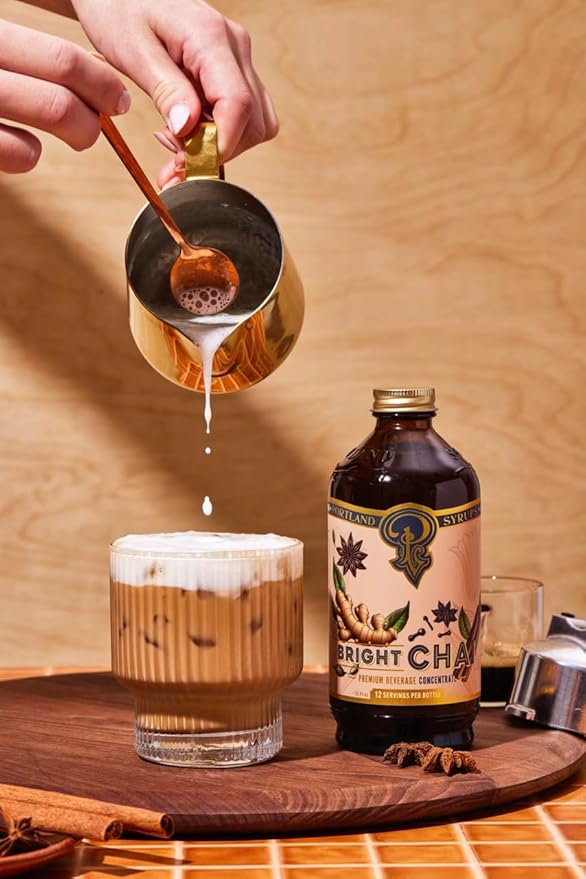 Portland Syrups Bright Chai Syrup - For Coffee, Cocktails, Mocktails & Sodas - Premium Concentrate