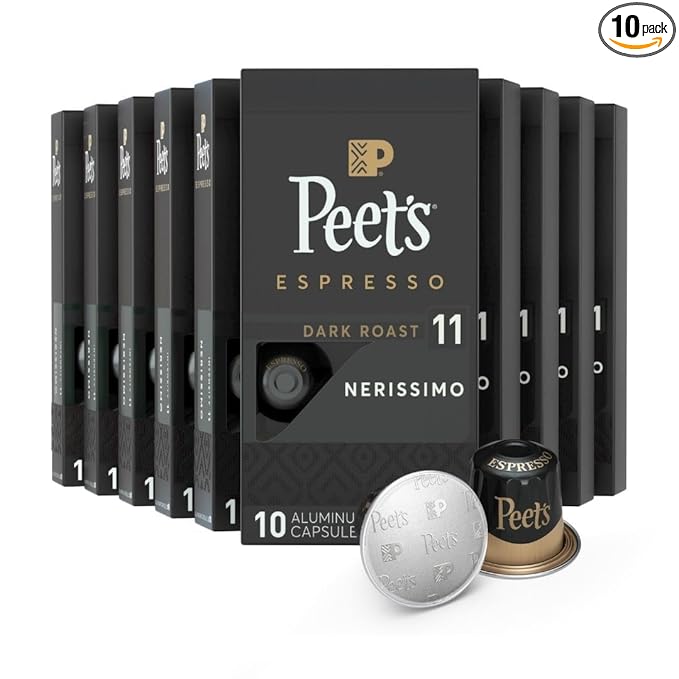 Peet's Coffee, Dark Roast Espresso Capsules, Compatible with Nespresso Original Machine - Nerissimo