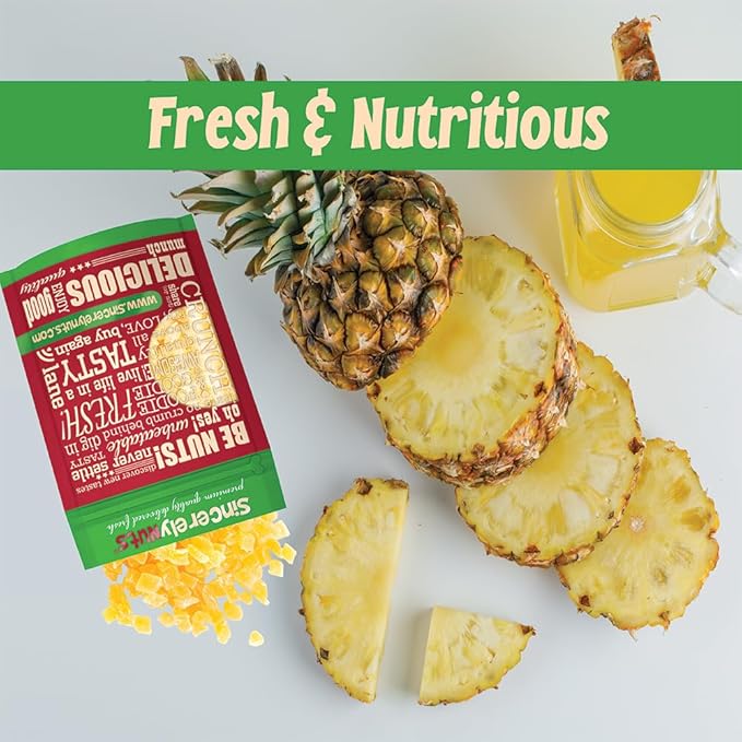 Sincerely Nuts Diced Pineapple (2 LB)-The Perfect Healthy Snack - Vegan, Gluten-Free and Kosher