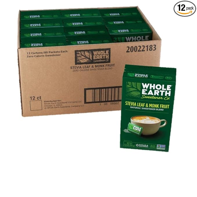 Whole Earth Sweetener Co. Stevia & Monk Fruit Sweetener, Erythritol Sweetener, Stevia Packets