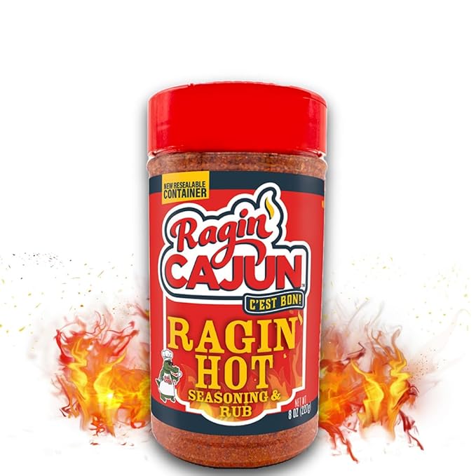 Ragin' Cajun Ragin' Hot Cajun Seasoning - 8 oz Shaker, Gluten-Free, No MSG, Authentic Louisiana