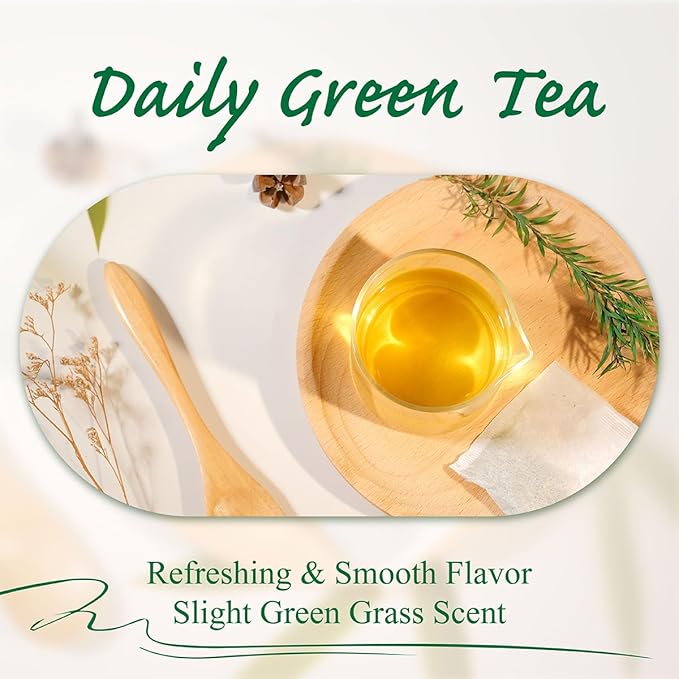 WT WEETEE Green Tea Bags, 100 Count Pure Green Tea, Super Antioxidant | Resealable Kraft Bag | Brew