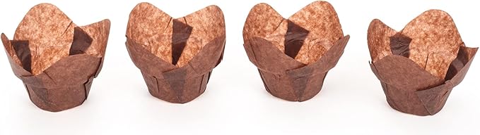 GOLDEN APPLE, 100 Pcs Tulip Cupcake Liner Lotus Parchment Baking Cup Muffin Tins Cups for Weddings
