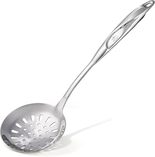 Zulay Kitchen Stainless Steel Slotted Serving Spoon - Large Frying Spoon Skimmer - Durable Utensil