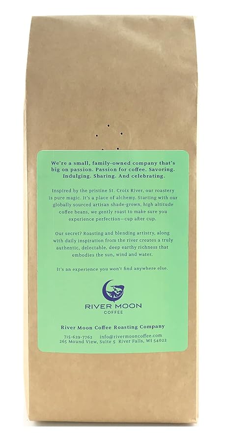River Moon Coffee, Kona Coffee Whole Bean, Medium Roast, 16 Ounce, Kona Waves Hawaiian Blend