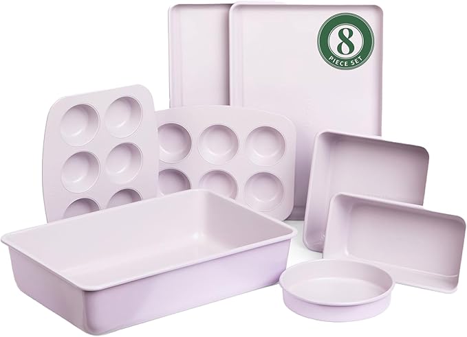 Larder & Vine 8-Piece Bakeware Set | Non-Stick Baking Set with Ceramic Finish | PFAS, PFOA, PTFE