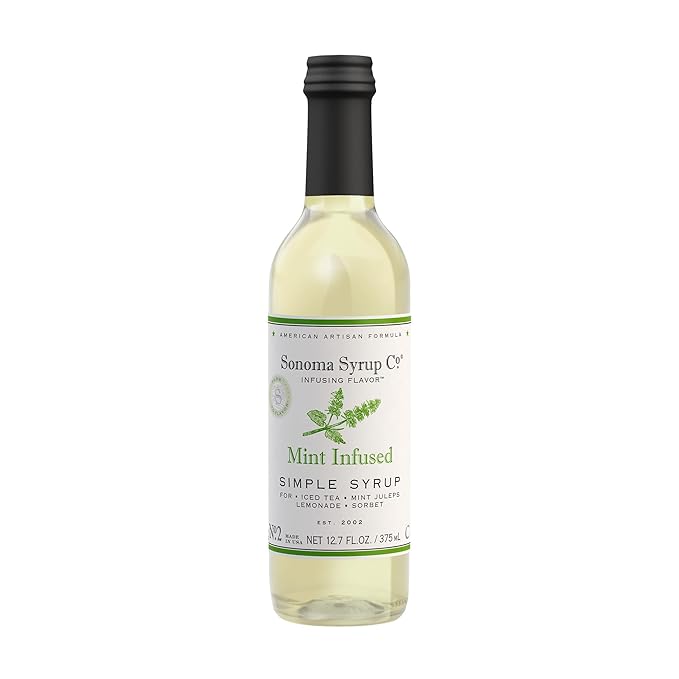 Sonoma Syrup Co. Mint Infused Simple Syrup 12.7 fl oz | for Coffee, Cocktails, and Cooking | Hand