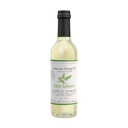 Sonoma Syrup Co. Mint Infused Simple Syrup 12.7 fl oz | for Coffee, Cocktails, and Cooking | Hand