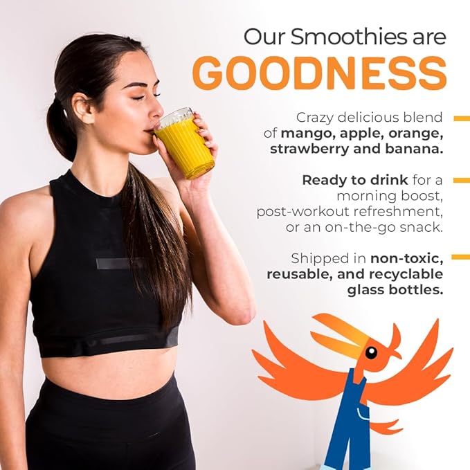 Odwalla Mango Smoothie - Fruit Smoothie Mix Ready to Drink - Juice Blend, No Added Sugar, No