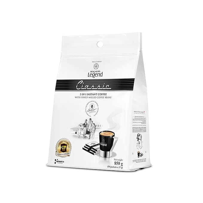 TRUNG NGUYEN LEGEND CLASSIC Premium Instant Coffee for Energy Boost by NANO+ Technology, Non-Dairy