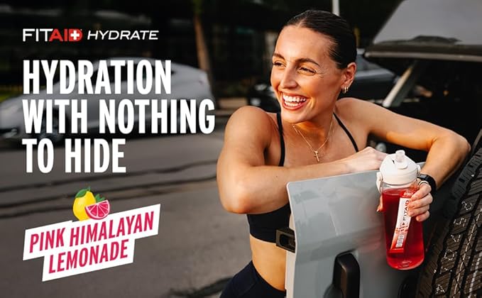 FITAID Hydrate Clean Electrolyte Mix, Zero Sugar, Balanced Electrolyte Ratios: 600mg Sodium, 500mg