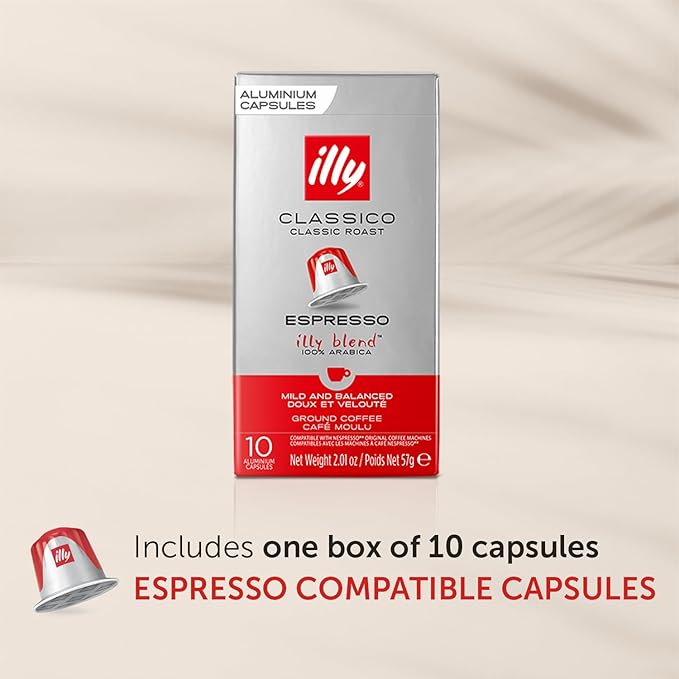 Illy Espresso Compatible Capsules - Single-Serve Coffee Capsules & Pods - Classico Roast - Notes Of