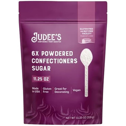 Judee?™s 6X Powdered Confectioners Sugar 11.25 oz - 100% Non-GMO, Gluten-Free, and Nut-Free - 6X