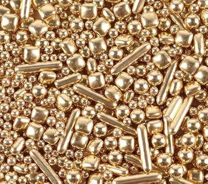 Gold Dragees Sprinkles Sprinkles for Cake Decorating, Gold Pearl Sugar Cupcake, Cookies, Ice Cream