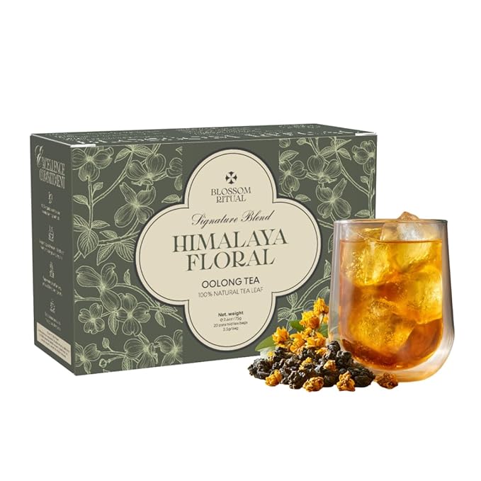 BLOSSOM RITUAL Himalayan Floral – Osmanthus Infused Oolong Loose Leaf – 20 Natural Based Pyramid