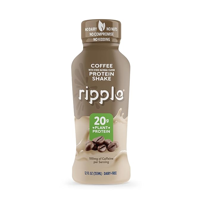 Ripple Coffee Plant Based Protein Shake | 20g of Quality Sourced Pea Protein, 100mg Caffeine