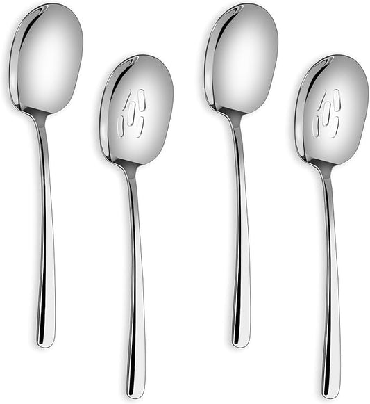 SOLEADER X-Large Serving Spoons Set, 12 Inch Slotted Spoon and Serving Spoon, Premium Spoons