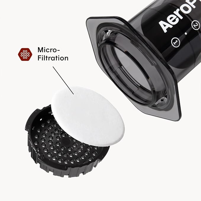AeroPress Clear Black Coffee Press – 3 In 1 Brew Method Combines French Press, Espresso, Full