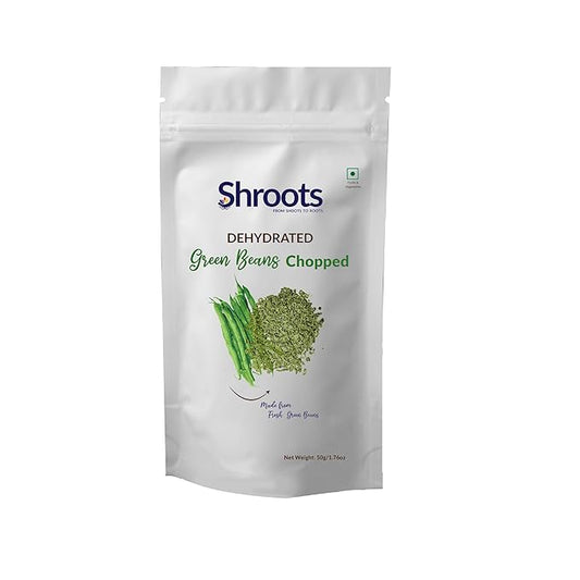 SHROOTS Dehydrated Chopped Green Beans Flakes Pure Vegetarian Gluten-Free No Added Salt Easy