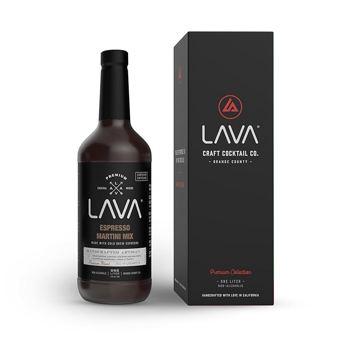 LAVA Premium Espresso Martini Mix, Cold Brew Espresso, 65mg Caffeine Per Serv., No Artificial