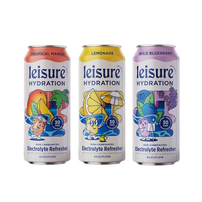 Leisure Hydration Non-Carbonated Electrolyte Refresher, Variety Pack - Low Sugar Nutrient Enhanced