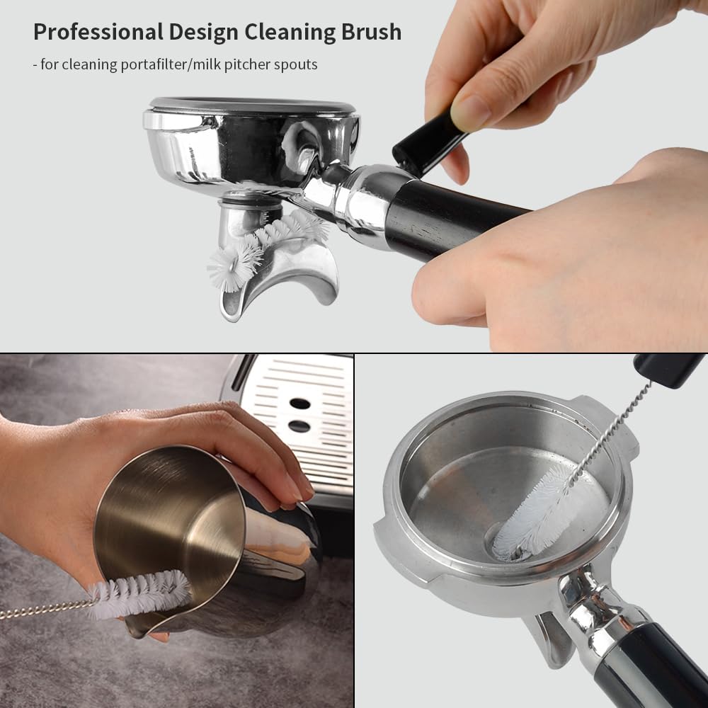 Espresso Machine Cleaning Brush Set - CAFEMASY 5 Pieces Coffee Cleaning Brush Natural Bristles