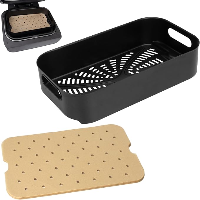 Air Fryer Basket & Paper Liner for Ninja FG551 Foodi Smart XL 6-in-1 Indoor Grill,Non-Stick Air