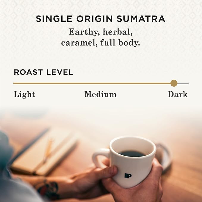 Peet's Coffee, Dark Roast Keurig K-Cup Pods - Single Origin Sumatra 32 Count (1 Box of 32 K-Cup