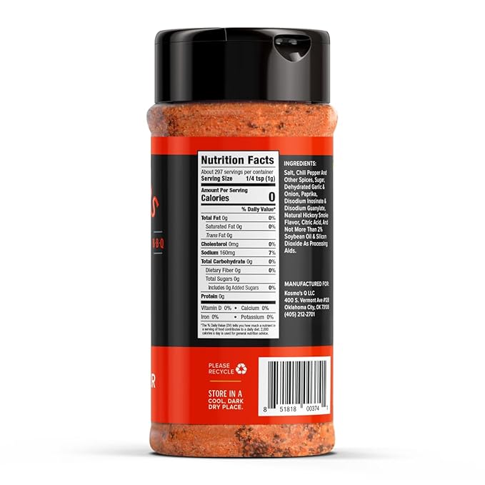 Kosmos Q Cow Cover HOT BBQ Rub, Savory & Spicy Meat Seasoning with Chili Pepper, Garlic, Onion