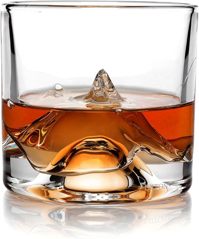 K2 Nepalese Heavy Crystal Whiskey Glasses Gift Set of 2, Thick Freezable Bourbon Glass 1lb Each