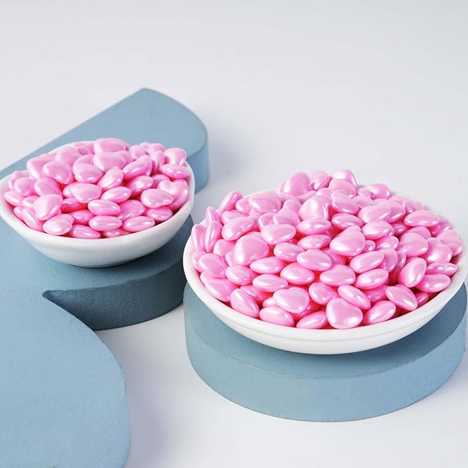Kasvan Pink Heart Shapes Sprinkles - Edible Candy Pearls 130g/4.58 Oz, Mix Size, Baking Cake