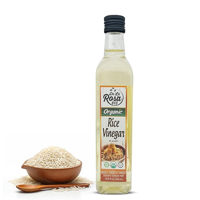 De La Rosa Organic Rice Vinegar 5% Acidity, Kosher, Great for Cooking, Sushi, Salad and more | 16.9