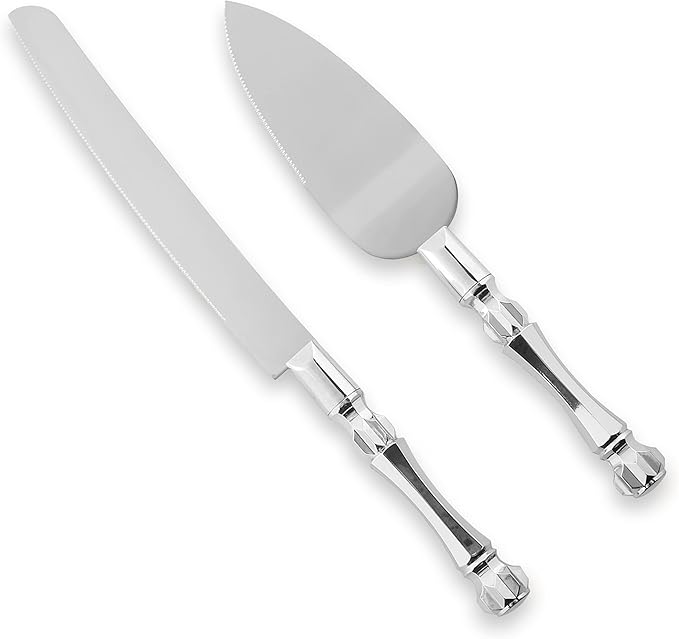 Cake Knife and Server Set, Cake Cutter and Pie Spatula, Cake Server and Knife Set with Acrylic