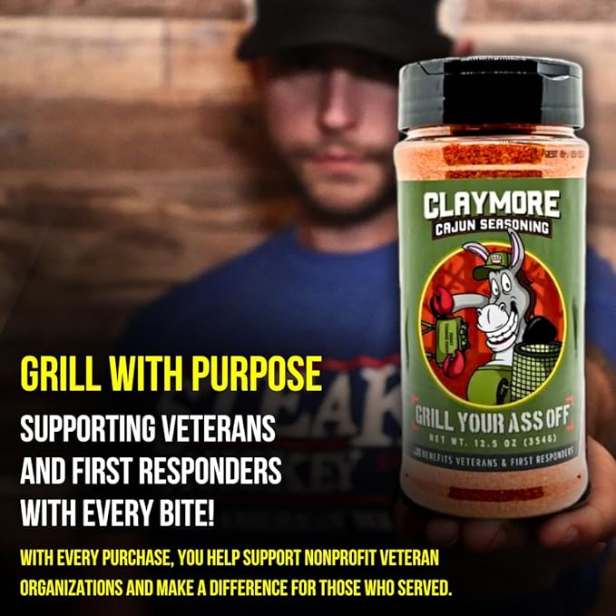 GYAO Claymore Cajun Seasoning – 12.5oz Spicy Blend for Meats & Seafood – MSG & Gluten Free – USA