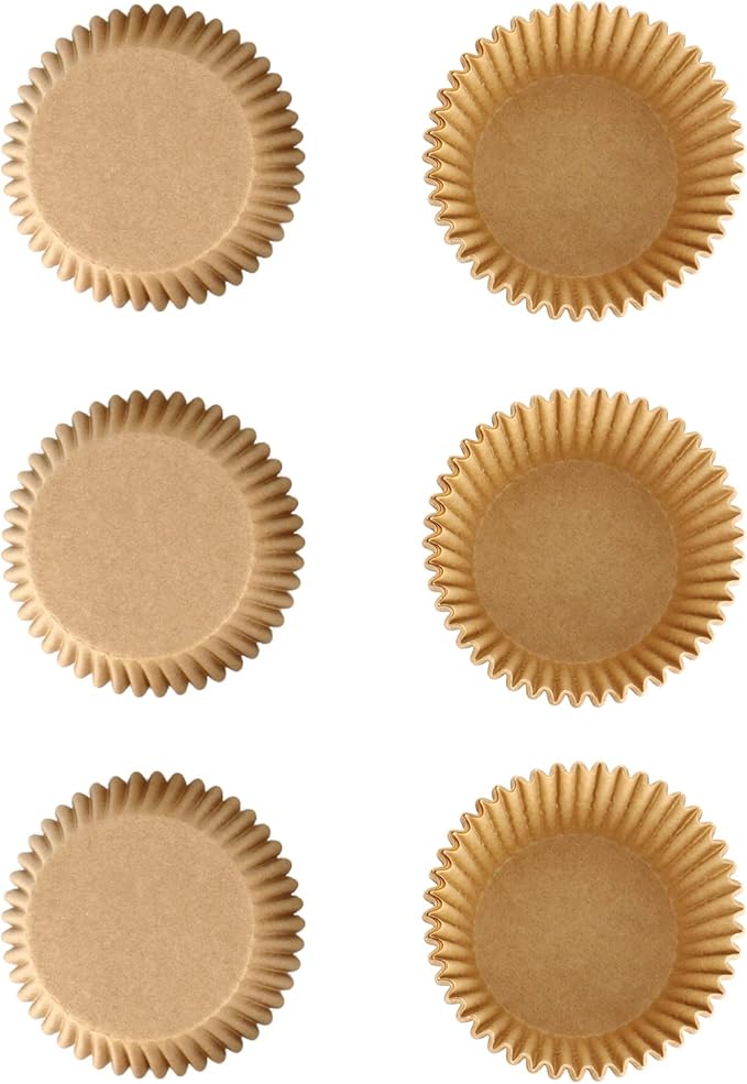 600 Count Natural Cupcake Liners Standard Size Baking Cups Food-Grade Greaseproof Paper Muffin