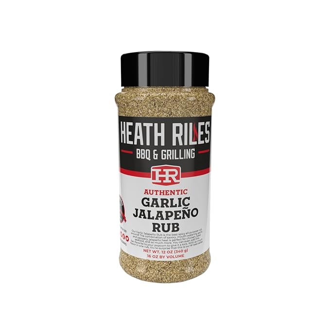 Heath Riles BBQ Rub - Garlic Jalapeño Seasoning, Champion Pitmaster Recipe, Legendary Rubs For