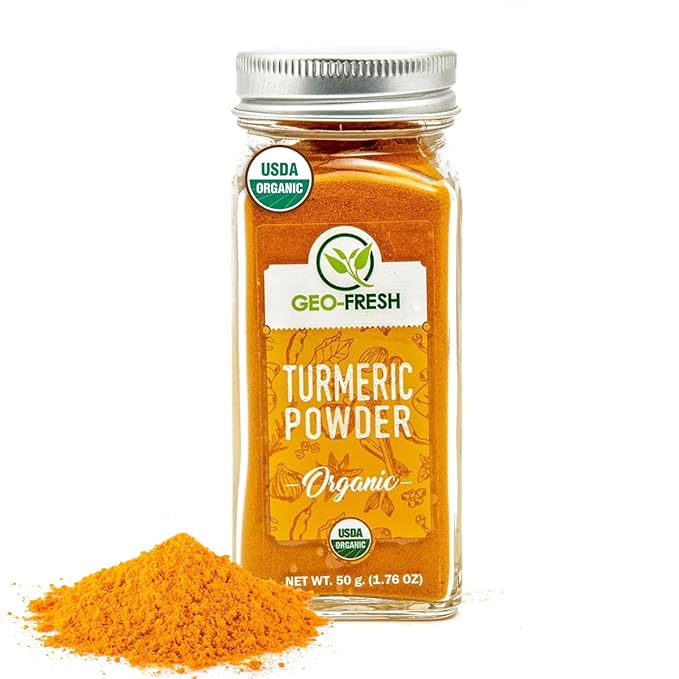 Geo-Fresh Organic Turmeric Powder, 1.76 oz ??Turmeric Powder Organic for Cooking ??USDA Certified