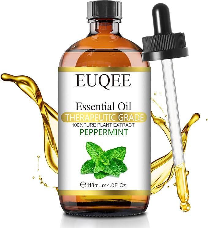 Peppermint Essential Oil 118 ml Pure Peppermint Oil with Glass Dropper, Great for Aromatherapy