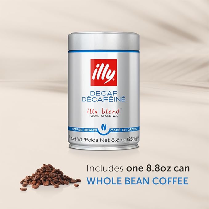 illy Decaf Whole Bean Coffee, Classic Medium Roast Gourmet Blend, 100% Arabica Coffee, 8.8 Ounce