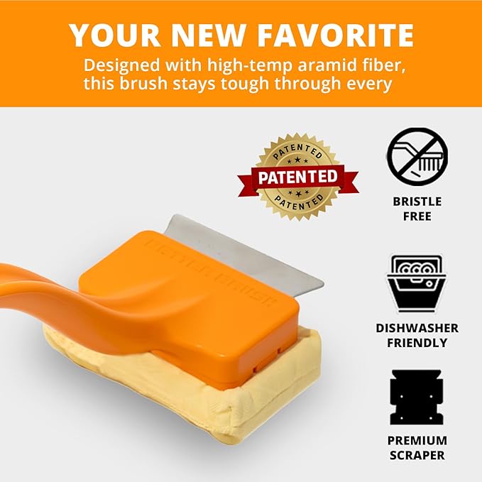 Grill Rescue BBQ Replaceable Scraper Cleaning Head - Bristle Free, Safe for Stainless Steel & Cast